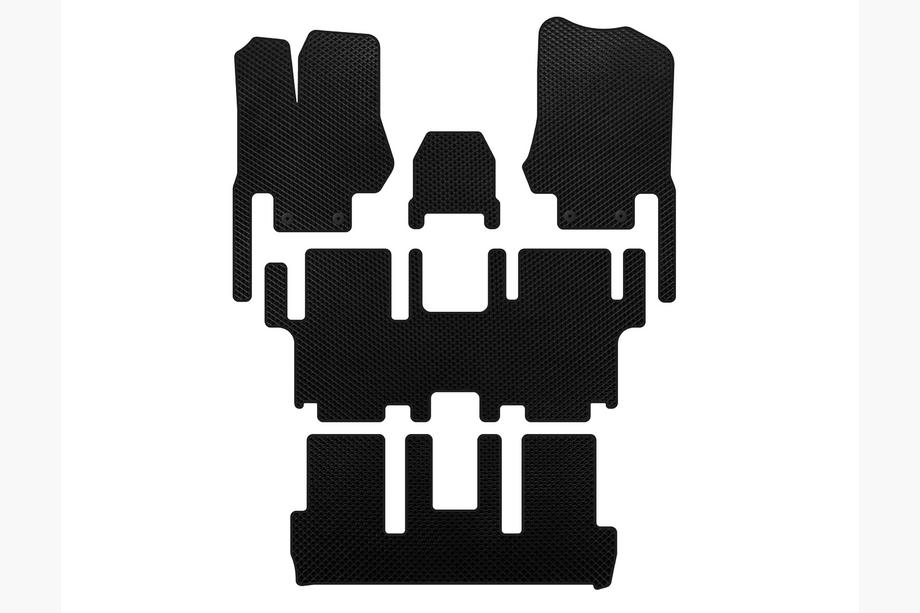 Nissan Quest 2011–2017 EVA vloermatten voor interieur (3 rijen, 7-zits, zwart) Image