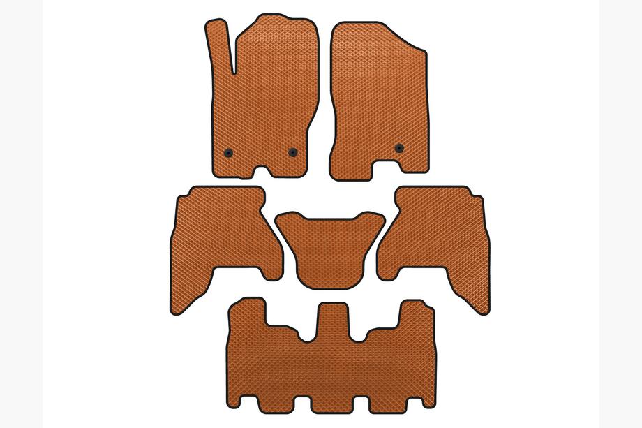 Nissan Pathfinder R51 2005–2014 EVA vloermatten voor het interieur (3 rijen, Oranje, 2010-2014) Image