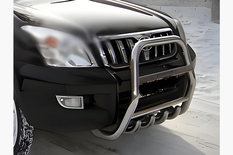 Toyota Land Cruiser Prado 120 2002–2009 Hoge bullbar (RVS) Image
