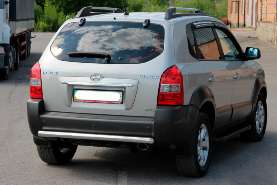 Hyundai Tucson JM 2004– Achterbeschermbeugel AK002 (RVS) Foto 2