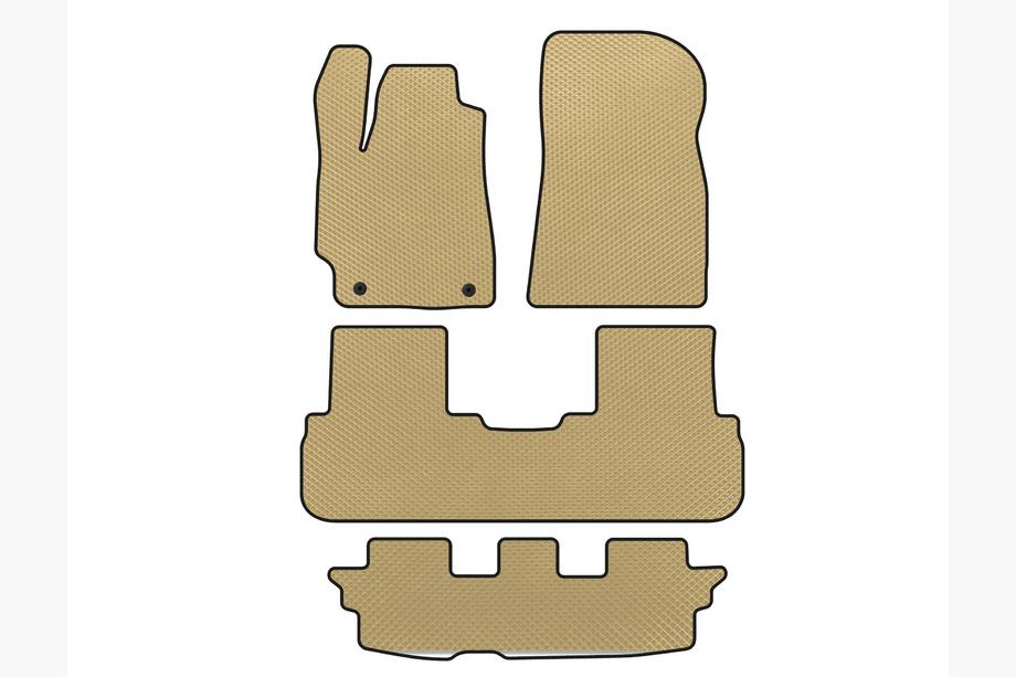 Toyota Highlander 2008–2013 EVA automatten (3 rijen, beige) Image