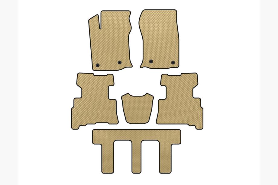Toyota 4Runner 2009–2024 EVA automatten (3 rijen, 2014-2024, 7-zits, Beige) Foto 1
