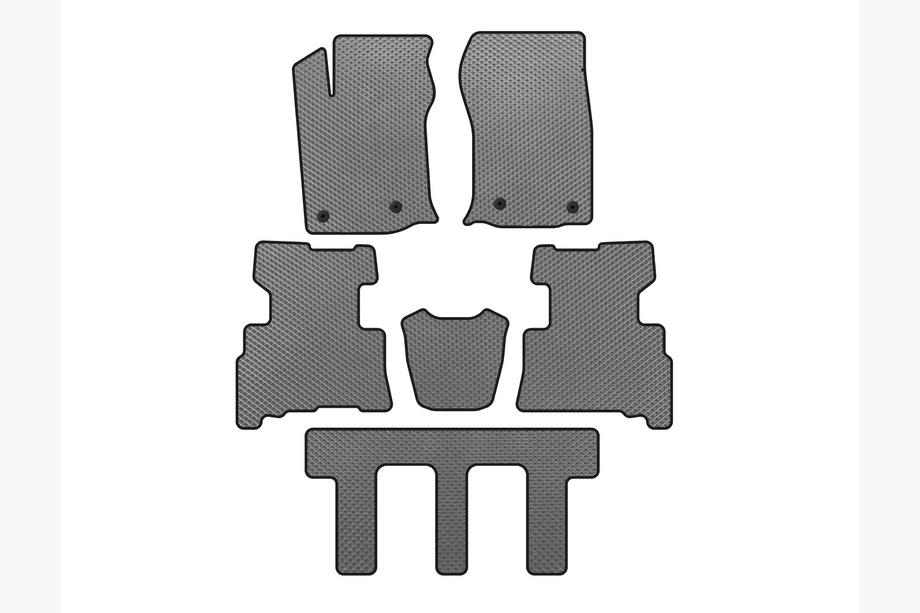 Toyota 4Runner 2009–2024 EVA vloermatten interieur (3 rijen, 2014-2024, 7-persoons, grijs) Image
