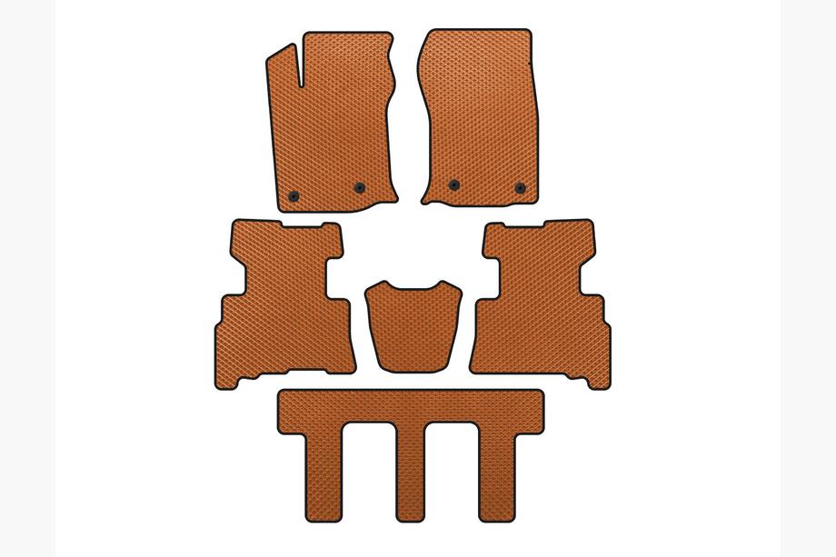 Toyota 4Runner 2009–2024 EVA automatten (3 rijen, 2014-2024, 7-persoons, Oranje) Image