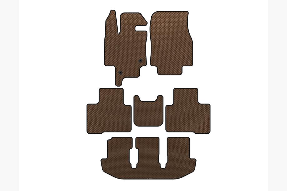 Toyota Highlander 2019– EVA automatten (3 rijen, 7-zits, bruin) Image