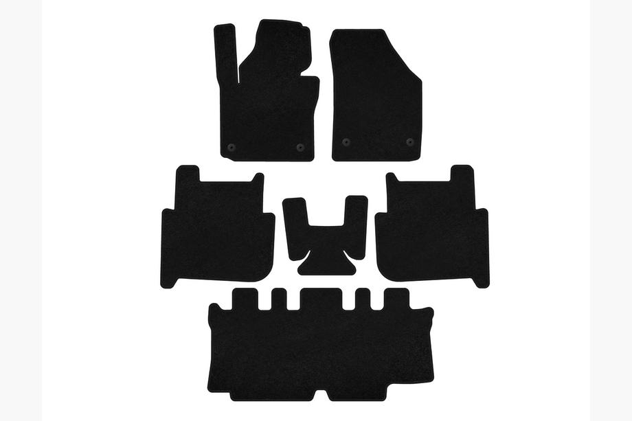 Volkswagen Touran 2003–2010 Textiele vloermatten Classic (3 rijen, 2006-2010, 7-zits, zwart) Image