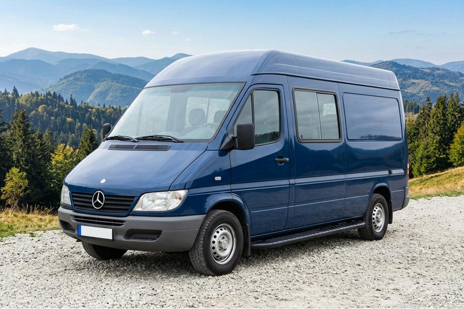 Mercedes Sprinter W901/902/903/904/905 1995–2006 Bosphorus Black side steps (2 st., aluminium) Lange wielbasis Image