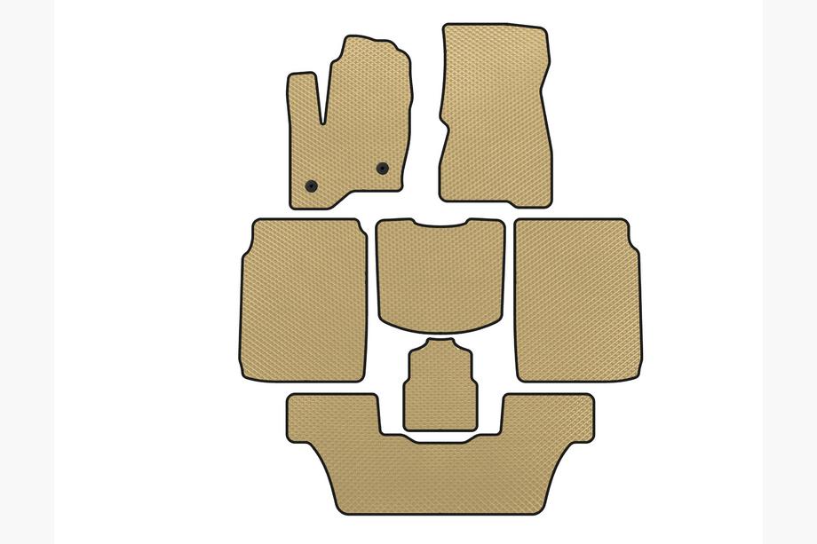 Ford Flex 2009–2019 EVA automatten voor interieur (3 rijen, 2013-2019, Beige) Image
