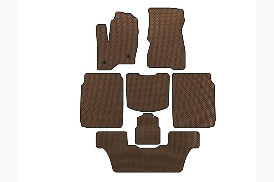 Ford Flex 2009–2019 EVA automatten voor het interieur (3 rijen, 2013-2019, bruin) Image
