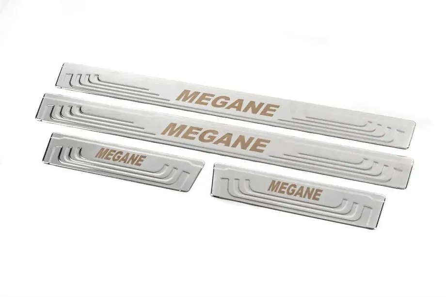 Renault Megane II 2004–2009 Dorpellijsten V-2 (4 stuks, RVS) Foto 3