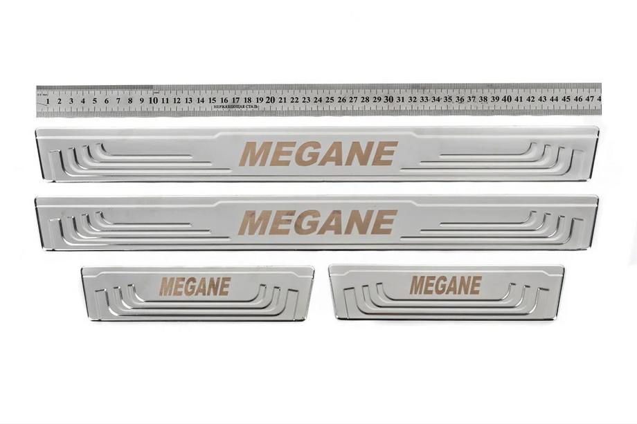 Renault Megane III 2009–2016 Dorpellijsten V-2 (4 stuks, RVS) Image