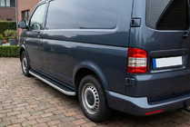 Volkswagen T5 Transporter 2003–2010 Side steps Tayga Grey (set van 2, aluminium) Alleen voor korte wielbasis foto 1