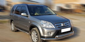 Honda CRV 2001–2006 Voorbeschermbeugel ST014 (RVS) foto 2