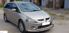 Mitsubishi Grandis 2003–2011 Voorbeschermbeugel ST014 (RVS) Ø60/60 mm foto 3