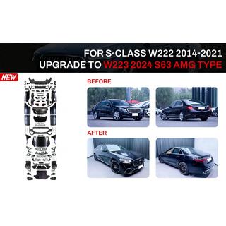 Facelift bodykit voor W223 S63 AMG (met deurgrepen en inserts) Mercedes S-Class W222 2013–2022
