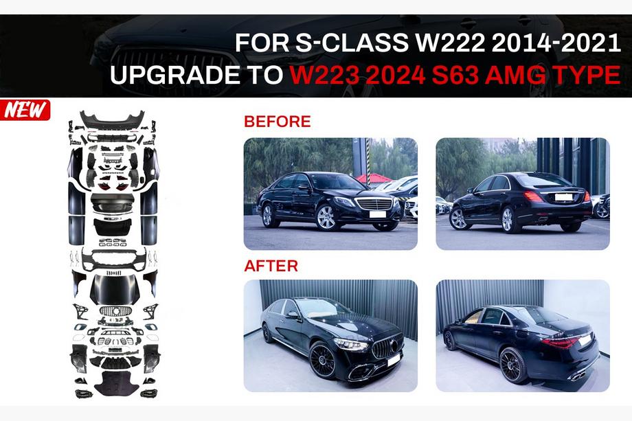 Mercedes S-Class W222 2013–2022 Facelift bodykit voor W223 S63 AMG (met deurgrepen en inserts) Foto 1