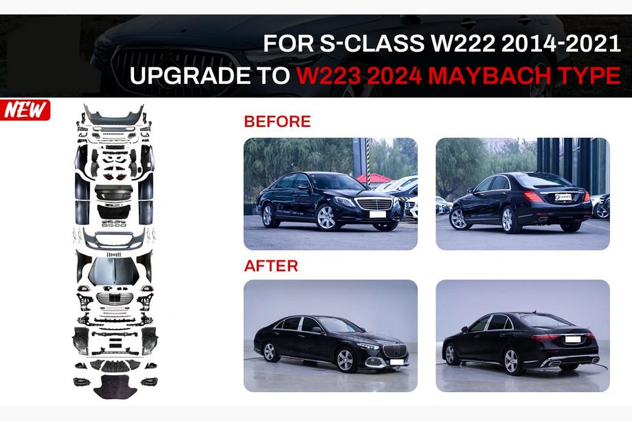 Mercedes S-Class W222 2013–2022 Restylingkit voor W223 Maybach (met deurgrepen en inzetstukken) Image