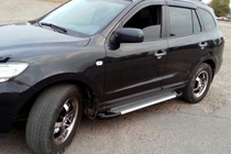 Hyundai Santa Fe 2 2006–2012 Line side steps (set van 2, aluminium) foto 1