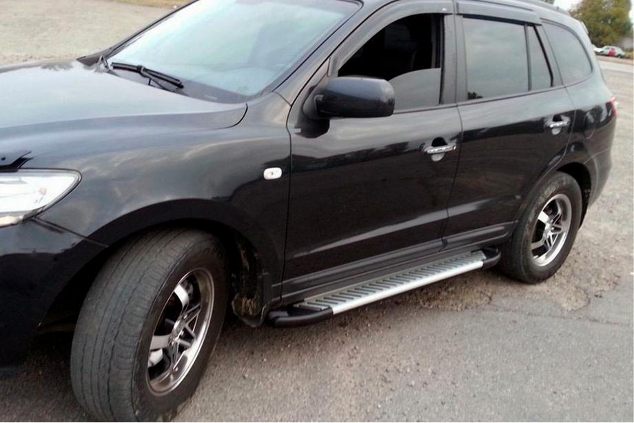 Hyundai Santa Fe 2 2006–2012 Line side steps (set van 2, aluminium) Image