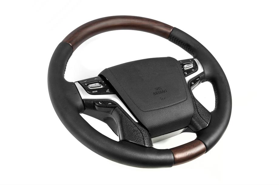 Toyota Land Cruiser 200 2007–2021 Stuurwiel met verwarming (donker hout) Foto 2