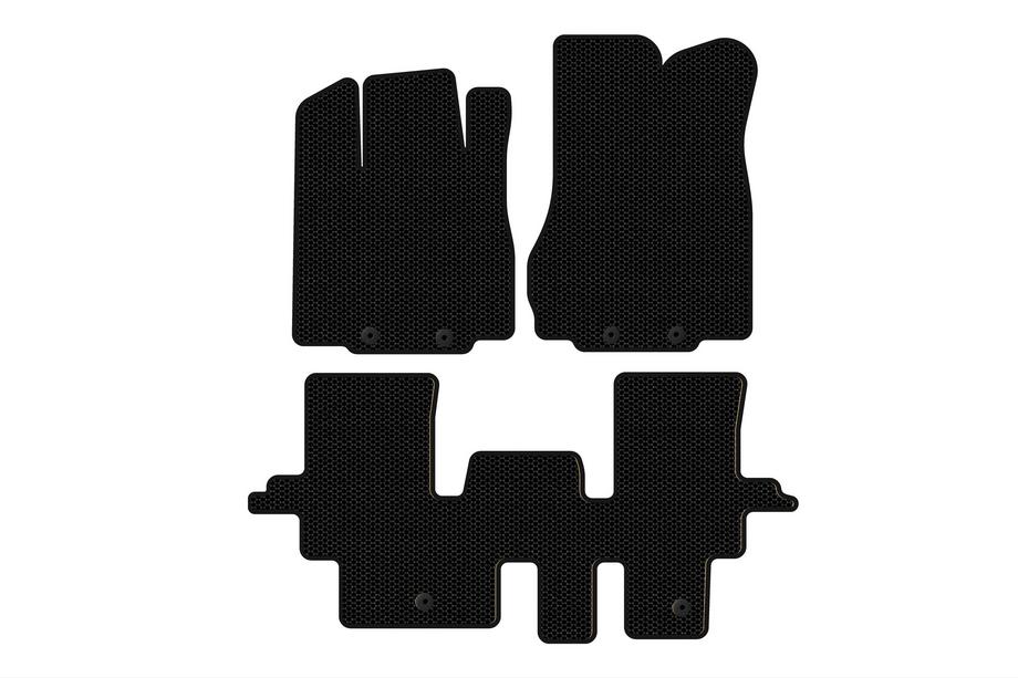 Infiniti QX60 2016–2021 Rubberen automatten Carsuit (2 rijen, zwart) Image
