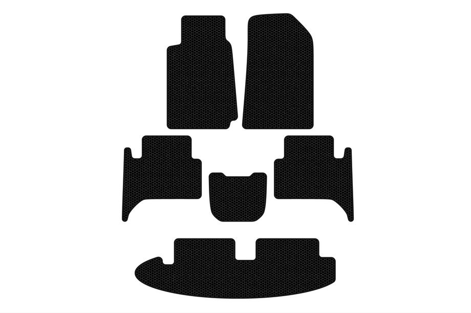 Chevrolet Trailblazer 2012–2019 Carsuit rubberen vloermatten voor interieur (3 rijen, zwart) Foto 1