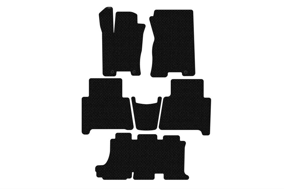 Kia Mohave 2008–2016 Carsuit rubberen vloermatten voor interieur (3 rijen, zwart) Image