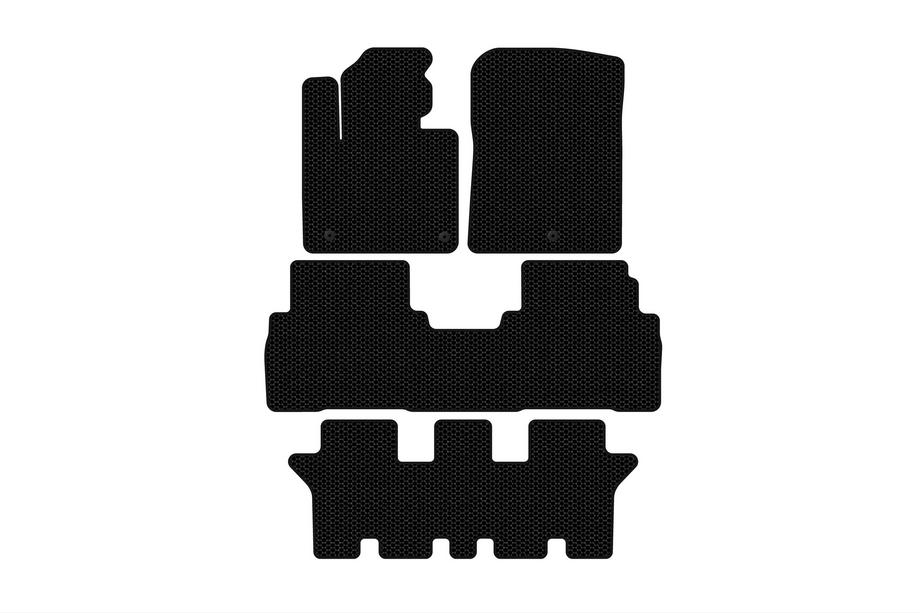 Kia Sorento III UM 2014–2020 Rubberen automatten Carsuit (3 rijen, 7-zits, zwart) Image