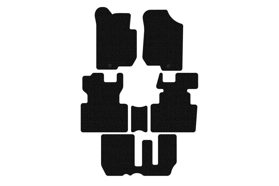 Kia Carens 1999–2012 Rubberen automatten Carsuit (2006-2012, 3 rijen, 7-zits, zwart) Foto 1
