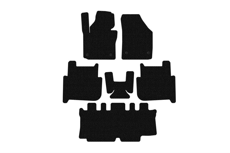 Volkswagen Touran 2003–2010 Rubberen automatten Carsuit (3 rijen, 2006-2010, 7-zits, zwart) Image