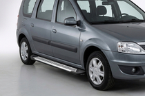Dacia Logan MCV 2004–2014 Side steps Line (2 stuks, aluminium) foto 1