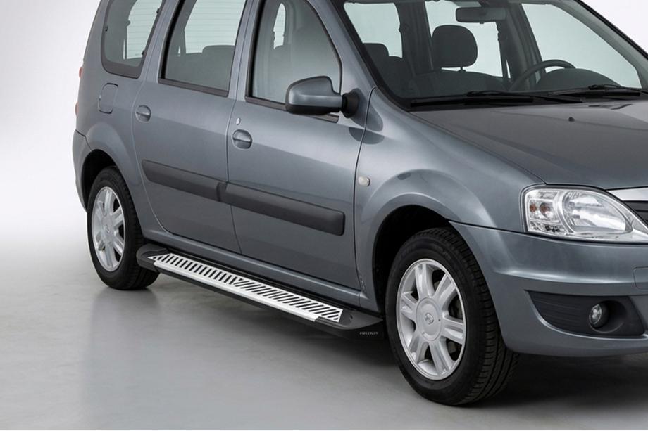 Dacia Logan MCV 2004–2014 Side steps Line (2 stuks, aluminium) Image