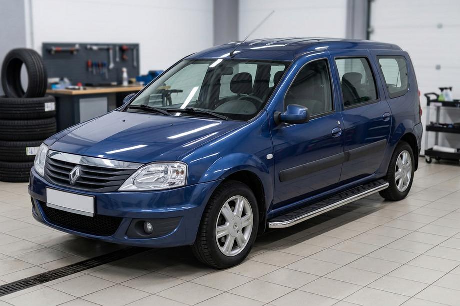 Renault Logan MCV 2005–2013 Maydos V1 side steps (set van 2, aluminium/RVS) Image