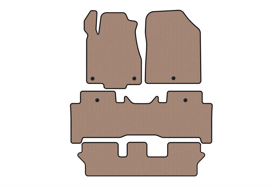 Acura MDX 2007–2013 Carsuit rubberen automatten voor het interieur (3 rijen, beige) Image
