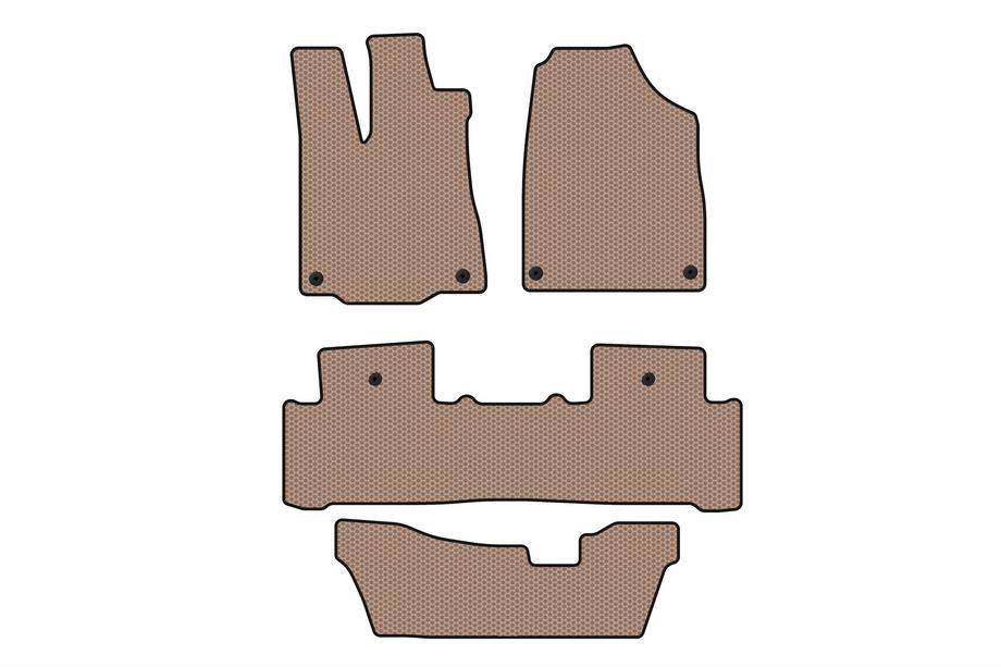 Acura MDX 2013–2020 Carsuit rubberen automatten voor het interieur (3 rijen, beige) Image