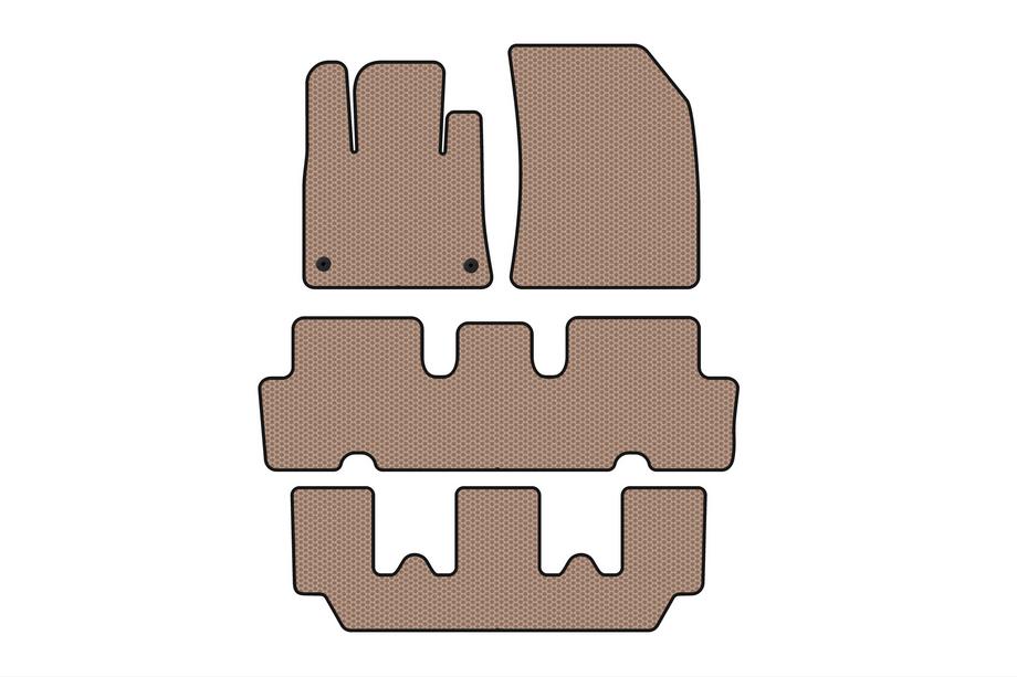 Citroen C-4 Picasso 2013–2022 Rubberen vloermatten Carsuit V1 (3 rijen, beige) Image