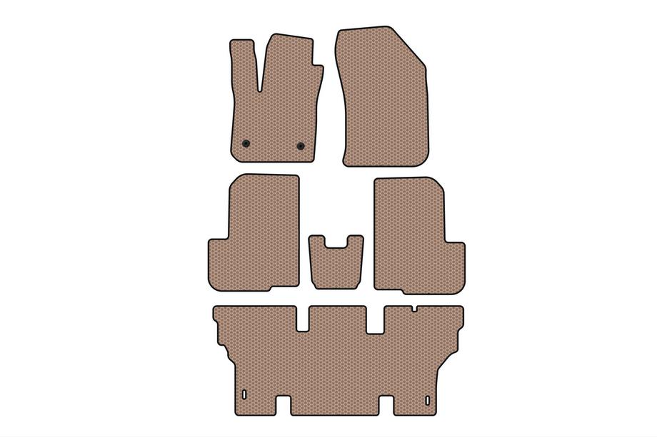 Dacia Lodgy 2012–2022 Rubberen automatten Carsuit (3 rijen, 7-zits, beige) Image