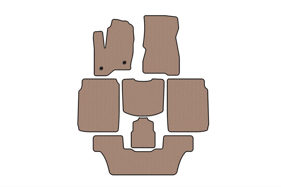 Ford Flex 2009–2019 Rubberen automatten Carsuit (3 rijen, 2013-2019, beige) Image