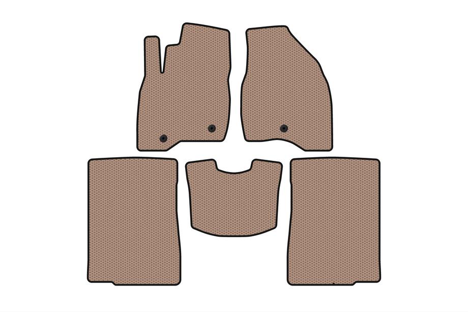 Ford Explorer 2011–2019 Rubberen automatten Carsuit (2015-2017, 2 rijen, 7-zits, beige) Image