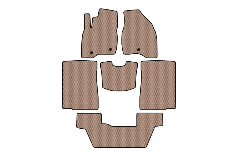Ford Explorer 2011–2019 Rubberen automatten Carsuit (2015-2017, 3 rijen, 7-zits, beige) Foto 1
