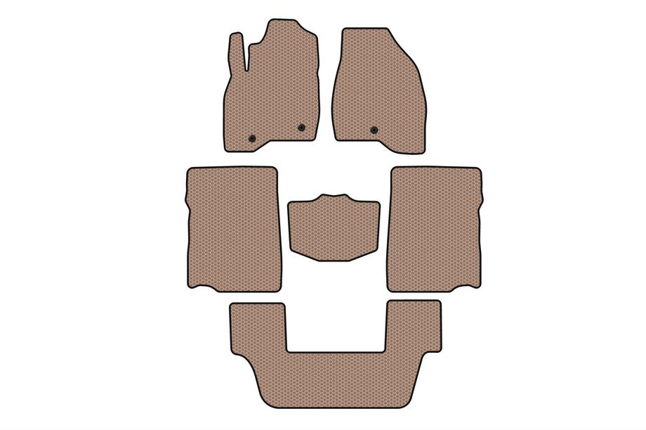 Ford Explorer 2011–2019 Rubberen automatten Carsuit (2017-2019, 3e rij, 7-zits, beige) Image