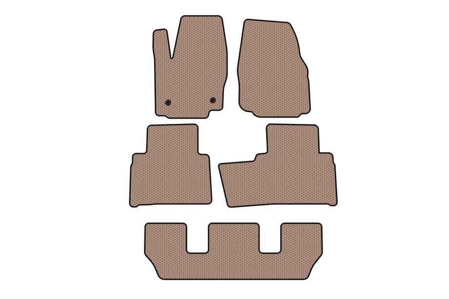 Ford Galaxy 2007–2015 Carsuit rubberen automatten voor het interieur (3 rijen, beige) Image