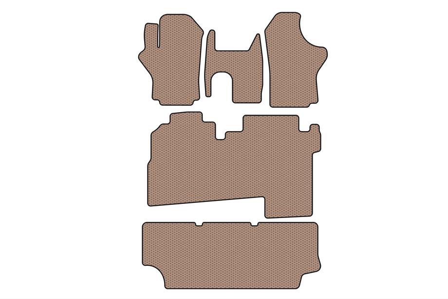 Hyundai H200, H1, Starex 1998–2007 Rubberen automatten Carsuit (2004-2007, 3 rijen, 8-persoons, beige) Foto 1