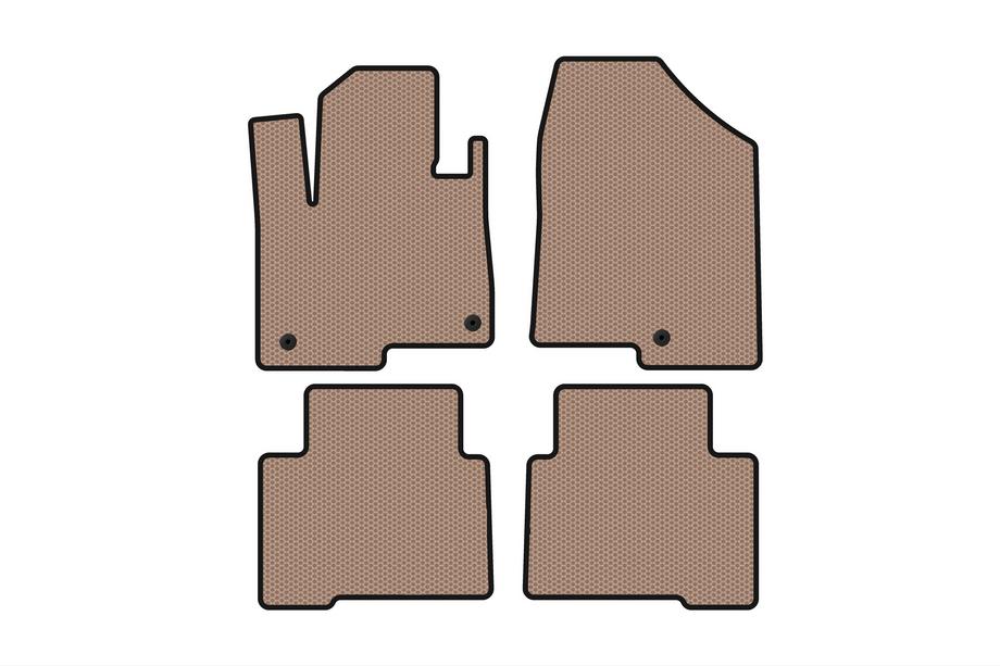Hyundai Santa Fe 4 2018–2023 Carsuit rubberen automatten (2 rijen, voor Grand, beige) Image