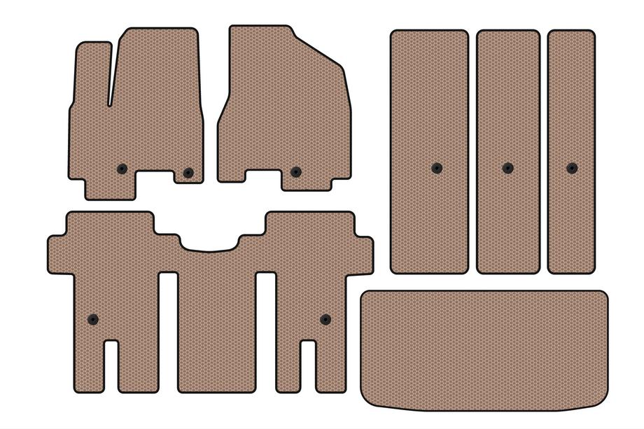 Kia Carnival 2014–2020 Rubberen automatten Carsuit (complete set interieur, beige) Foto 1