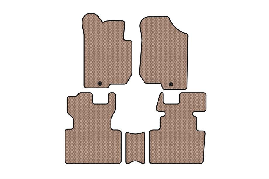 Kia Carens 1999–2012 Rubberen automatten Carsuit (2006-2012, 2 rijen, 7-zits, beige) Image