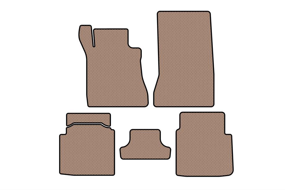 Mercedes S-klasse W126 1979–1991 Rubberen automatten voor het interieur Carsuit (SD, korte wielbasis, beige) Foto 1