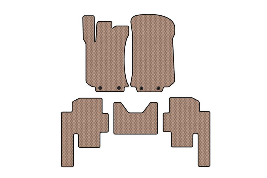 Mercedes R-klasse W251 2005–2017 Rubberen automatten Carsuit (2 rijen, beige) Image
