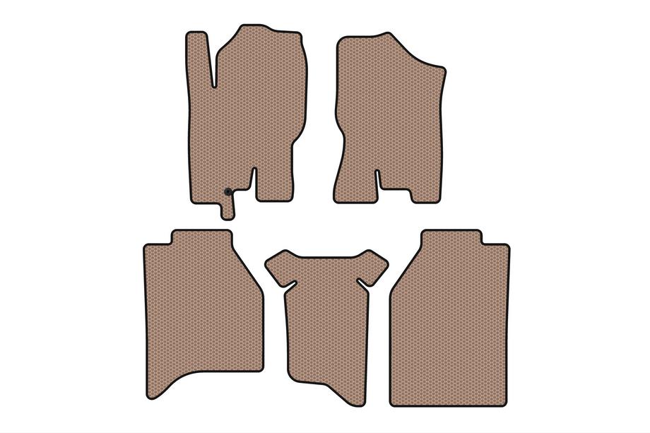 Nissan Navara 2006–2015 Carsuit rubberen automatten voor het interieur (zonder opbergvakken, beige) Image