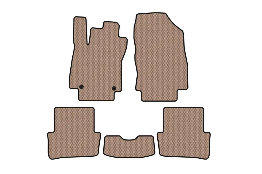 Renault Clio IV 2012–2019 Rubberen automatten Carsuit (2012-2016, HB, 5-deurs, beige) Image